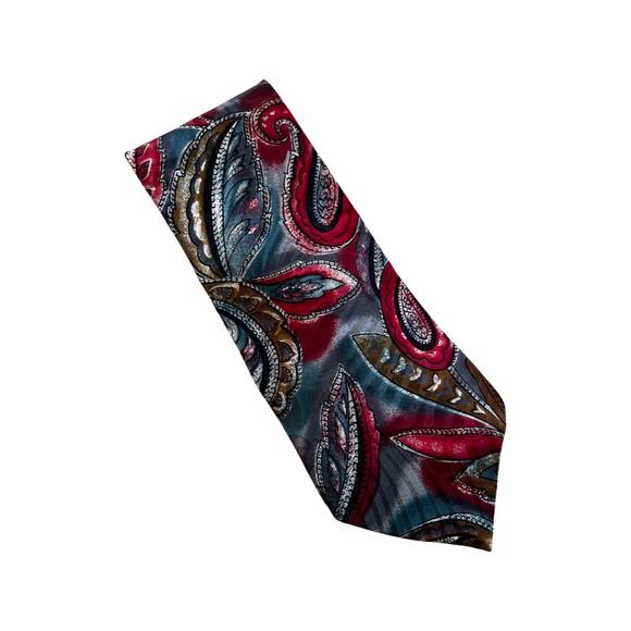 Vintage Oscar de la Renta NWT Silk Necktie Paisley Print - Picture 2 of 5